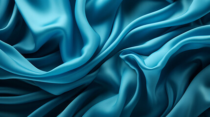 Blue silk fabric texture.