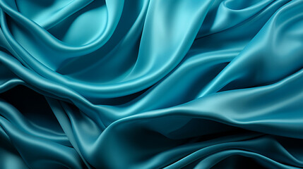 Blue silk fabric texture.