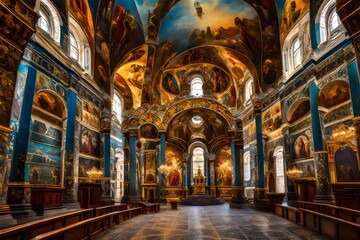 Fototapeta na wymiar interior of the cathedral of saint nicholas