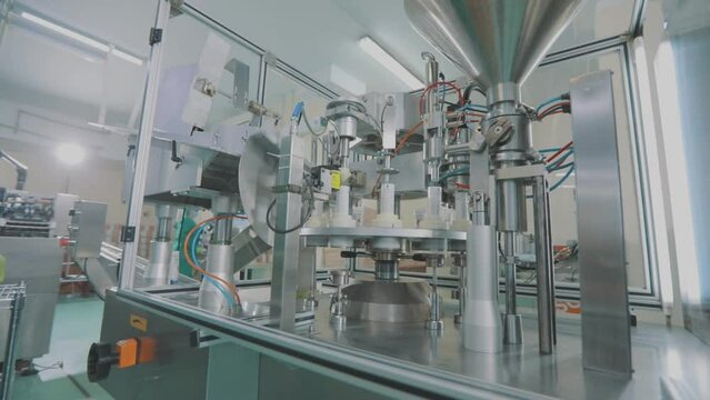 Cosmetic Tube Filling Machine. Production of body care products. Production of cosmetic products for factories.