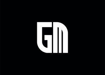 Monogram Letter GM Logo Design vector template