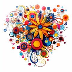 Doodle pattern of flowers