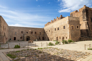 Inner courtyard of Milazzo Castle Sicily Italy