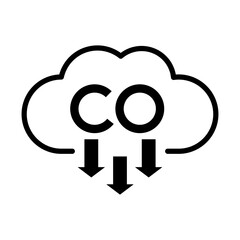 Carbon Dioxide Co2 Emissions icon vector design template on transparent background