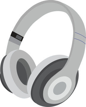 Vector illustration of stereo headphones. Headphones icon isolated in white background