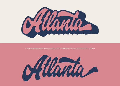 Atlanta. Original Retro Script Font. Vector	
