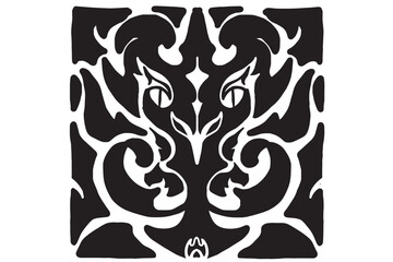 Square Boar Monster Emblem Tattoo