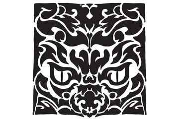 Square Fox Monster Emblem Tattoo