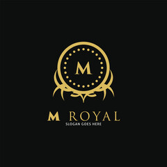 Initial Letter M Royal Icon Vector Logo Template Illustration Design