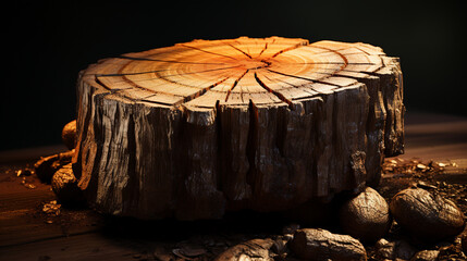 Wooden stump.
