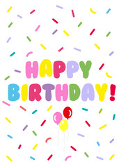 Fototapeta na wymiar Happy Birthday Card, Greeting cards, Birthday card Digital Printable