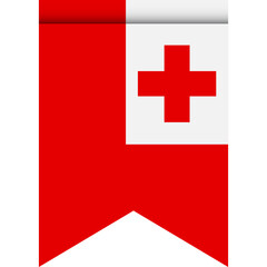 Obraz premium Tonga flag or pennant isolated on white background. Pennant flag icon.