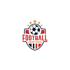 modern football cloub logo with ball and star elements