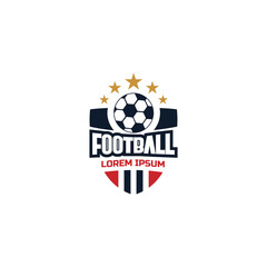 modern football cloub logo with ball and star elements