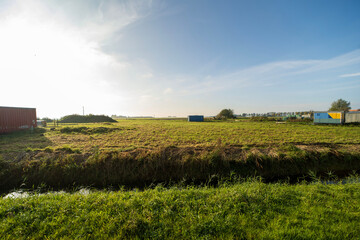 Country landscapes outside of the town of Ferwert, the Netherlands