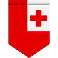 Obraz premium Tonga flag or pennant isolated on white background. Pennant flag icon.