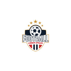modern football cloub logo with ball and star elements