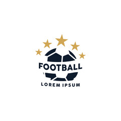 modern football cloub logo with ball and star elements