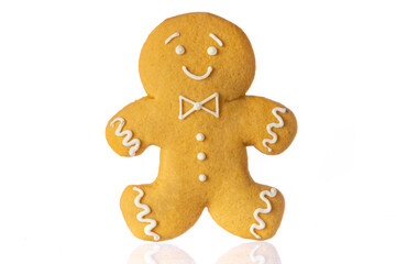 Gingerbread man on white background