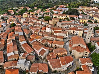 Sardinia drone view - Aggius Italian town