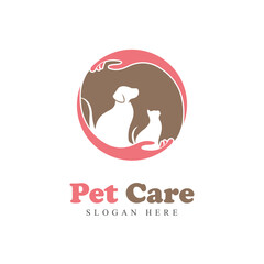Pet care logo design. Animal care Logo design template vector