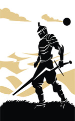 warrior silhouette vector
