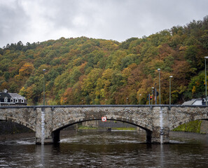 Fototapeta premium Beautiful town and castle of La Roche en Ardenne, Wallonia, Belgium