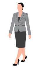 Business woman.  Businesswomen wearing smart formal outfit. elegant female characters . Vector realistic illustration isolated on white background.