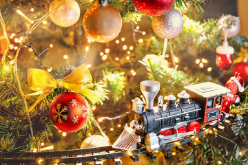 A New Year's tale. A toy train delivers gifts and surprises from Santa Claus on Christmas to a children.