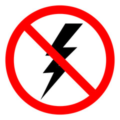 Lightning and Thunder Storm Symbol Sign ,Vector Illustration, Isolate On White Background Label. EPS10