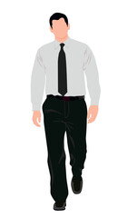 Business person or business man. Businessmen wearing smart formal outfit.  Handsome male characters . Vector realistic illustration isolated on white background.