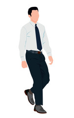 Business person or business man. Businessmen wearing smart formal outfit.  Handsome male characters . Vector realistic illustration isolated on white background.