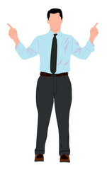 Business person or business man. Businessmen wearing smart formal outfit.  Handsome male characters . Vector realistic illustration isolated on white background.