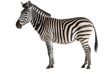 Full body image of a zebra - Isolated, no background
