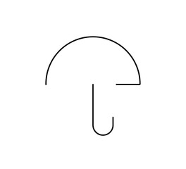 Vector isolated one single simple line umbrella symbol colorless black and white contour line easy drawing