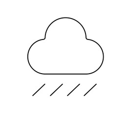 Vector isolated cute simple cloud with rain colorless black and white contour line easy drawing