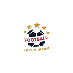 modern football cloub logo with ball and star elements