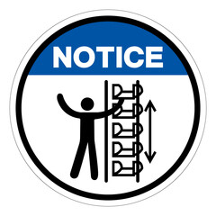 Notice Exposed Buckets and Moving Parts Symbol Sign, Vector Illustration, Isolate On White Background Label .EPS10