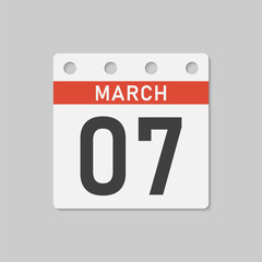 Icon page calendar day - 7 March