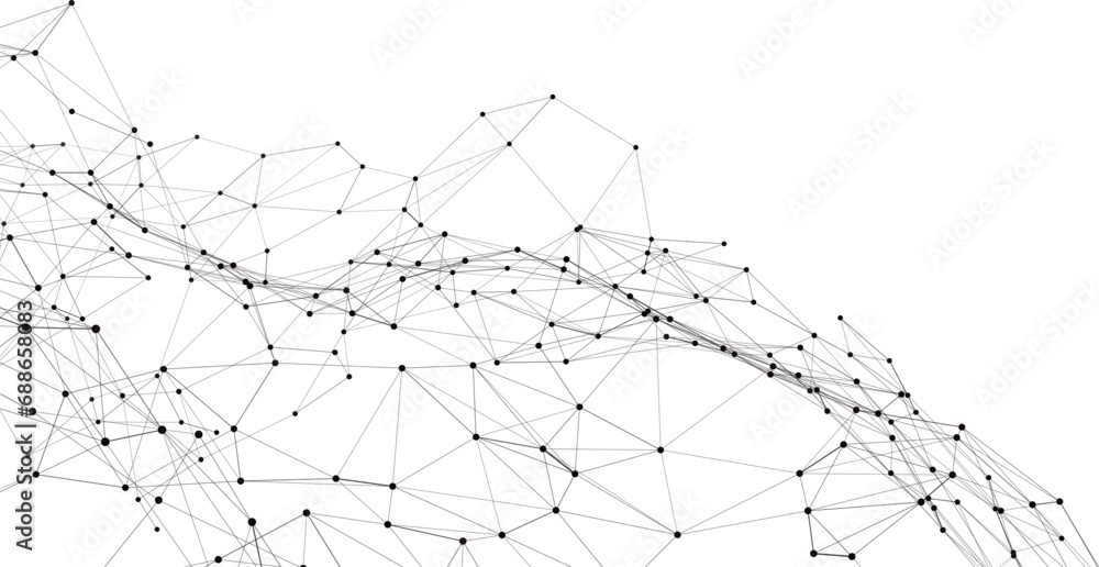 Poster spider web with dew drops abstract polygonal space background geometrical lines images with biology 
