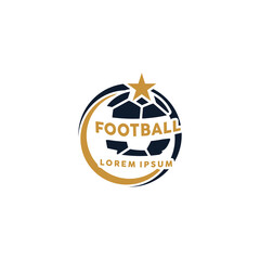 modern football cloub logo with ball and star elements