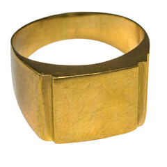 chevalière homme en or sur fond transparent, PNG