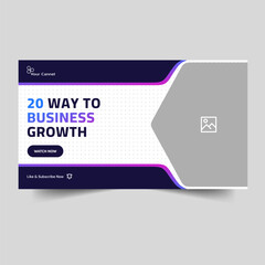 Editable vector eps video thumbnail banner design for business tips and tricks, business idea vector thumbnail banner design, vector eps 10 file format