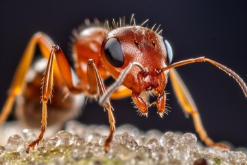 Close-up providing intricate details of an ant in macro