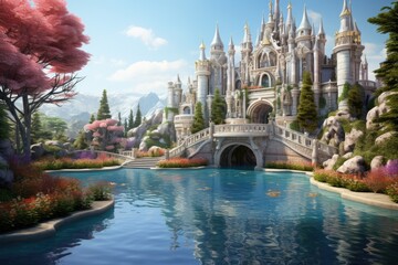 Fototapeta premium Castle of Art: Classicism with porticoes and columns, a masterpiece of architecture