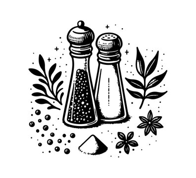 salt and pepper vector hand drawn icon