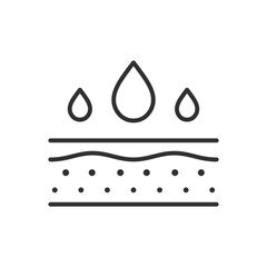 Skin moisturizing, linear icon. Line with editable stroke