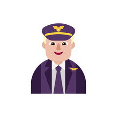 Man Pilot: Medium-Light Skin Tone