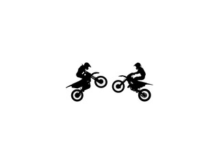 Freestyle Motocross Rider icon vector. Freestyle Motocross Silhouette isolated on white background