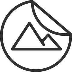 Sticker, sticker with image, linear icon. Line with editable stroke